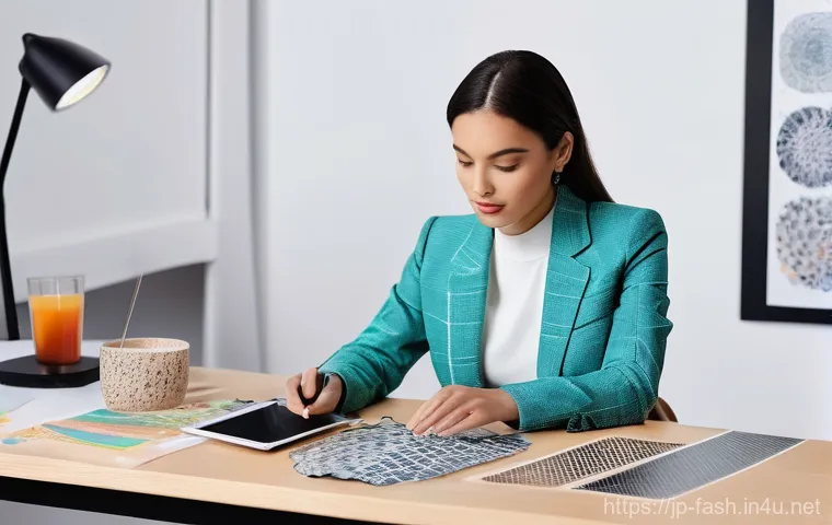 패션디자인 프로젝트 관리 팁 - **Prompt: Innovative Fashion Designer with AI Tools**
    A stylish female fashion designer, in her ...