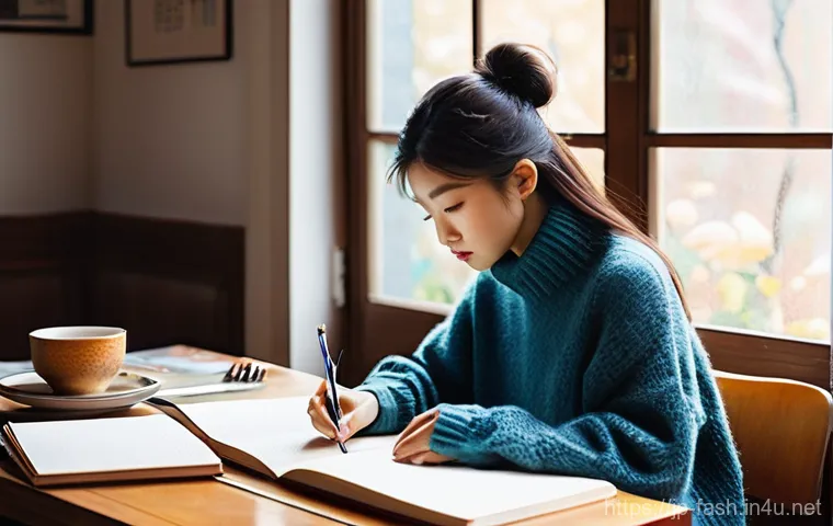 패션디자인 자격증 시험 과목 분석 - **Prompt 1: Aspiring Fashion Designer's Study Session**
    "A young Japanese woman, in her late tee...