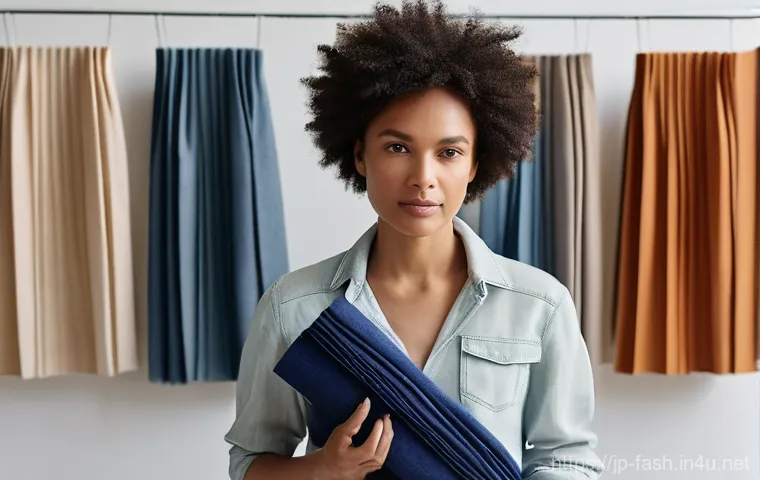 패션디자인 실무에서의 창의적 문제 해결 - **Prompt:** A stylish female fashion designer in her early 30s, with a thoughtful expression, meticu...